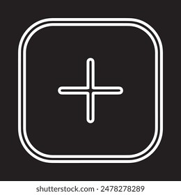 Add icon vector. Plus icon sign symbol vector. Medical cross vector icon illustration isolated on black background