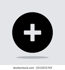 Add icon vector. Plus icon sign symbol vector. Medical cross vector icon illustration isolated on gray background