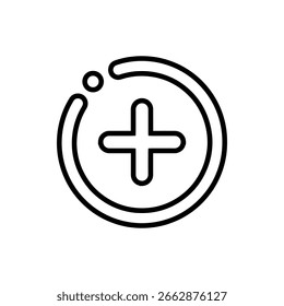 Add icon vector. Plus icon sign symbol vector. Medical cross vector icon illustration isolated on white background