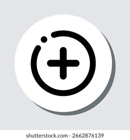Symbolvektor hinzufügen. Pluszeichen-Symbol im trendigen flachen Stil. Medizinische Kreuz-Vektorsymbol-Illustration auf grauem Hintergrund