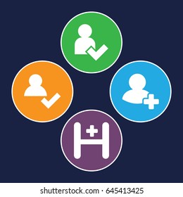 Add icons set. set of 4 add filled icons such as