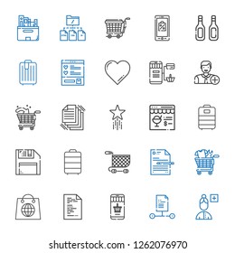 add icons set. Collection of add with add user, file, online shopping, shopping, shopping cart, trolley, diskette, online shop, favorite, files. Editable and scalable add icons.