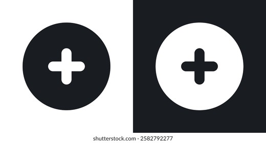 Add icons set vectors black and colored style
