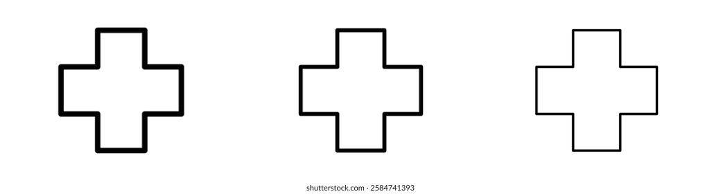 Add icons in three different stroke lines