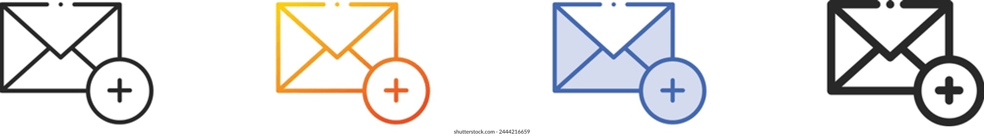 add icon.Thin Linear, Gradient, Blue Stroke and bold Style Design Isolated On White Background