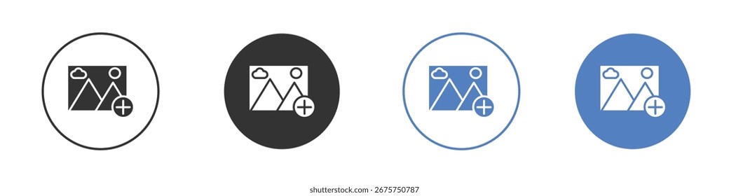Add image icon collection for app in black and blue colors