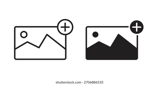 Adicionar coleção de ícones de imagem. ícones simples modernos para a Web