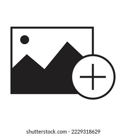 Agregar diseño de icono de imagen. aislado de fondo blanco. ilustración vectorial