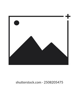 Add image icon. Add picture icon. Photo icon, vector illustration