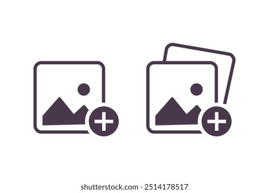 Add image icon. Add picture icon. Photo icon, vector illustration