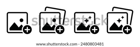 Add image icon. Add picture icon. Photo icon, vector illustration