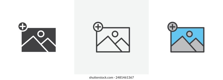 Add image icon symbol collection on white background.