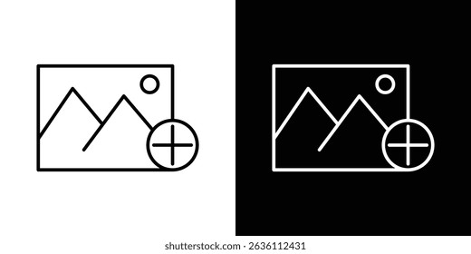 Añadir concepto de símbolo de icono de Imagen para Diseño gráfico, Sitio web, interfaz de usuario. EPS