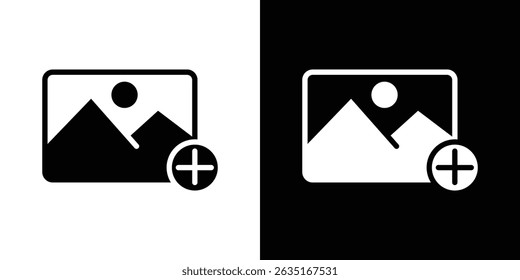 Add image icon symbols. Vector illustration.