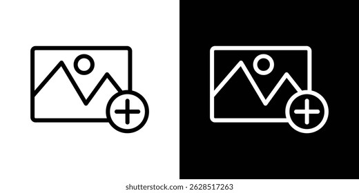 Add image icon vector for web, computer and mobile apps