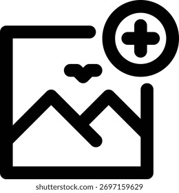 Ícone Adicionar Imagem, Adicionar, Contorno da Imagem