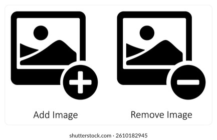 Add Image and Remove Image icon concept