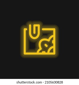 Add Image yellow glowing neon icon