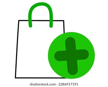Icono de Añadir elemento aislado en un elemento de fondo blanco. Icono Icono Ilustración Vector de estilo plano.