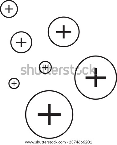 Add item and positive sign line art icon for apps and websites