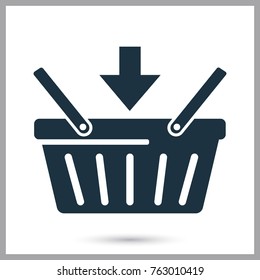 Add item to shopping basket simple icon for web and mobile design