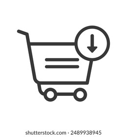 Add Item To Shopping Cart Line Style Icon Vector