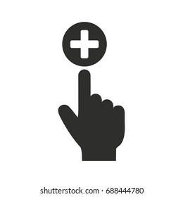 Add item vector icon. Black illustration isolated on white background for graphic and web design.