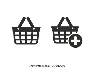Add item vector icon. Black illustration isolated on white background for graphic and web design.