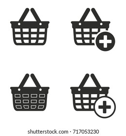 Add item vector icons set. Black Illustration isolated for graphic and web design.