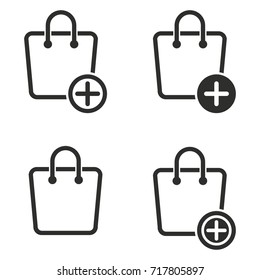 Add item vector icons set. Black Illustration isolated for graphic and web design.