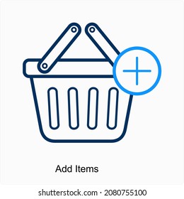 Add Items in Cart Icon Concept