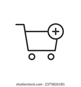 Add items to shopping cart. Simple vector icon.