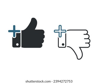 Add like dislike icon. Illustration vector