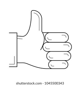 Añadir un icono de línea vectorial similar aislado en el fondo blanco. Sube el icono de la línea de gestos para infografía, sitio web o aplicación. Aprobación y signo similar utilizado en medios sociales y redes sociales.