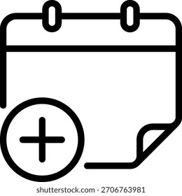 adicionar ícone de linha vetor de ilustração