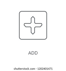 Add linear icon. Add concept stroke symbol design. Thin graphic elements vector illustration, outline pattern on a white background, eps 10.