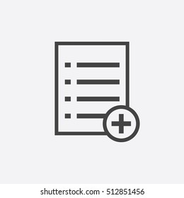 Add list document icon vector flat illustration. Isolated documents symbol. Paper page graphic design pictogram