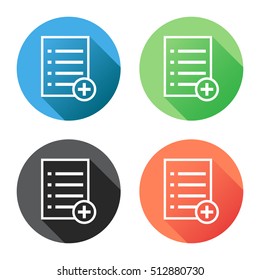 Add list document icon vector flat illustration. Isolated documents symbol. Paper page graphic design pictogram