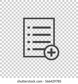 Add list document icon vector flat illustration. Isolated documents symbol. Paper page graphic design pictogram