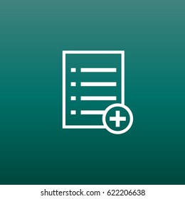 Add list document icon vector flat illustration. Isolated documents symbol. Paper page graphic design pictogram