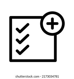 añadir a la lista icono o logotipo símbolo de signo aislado ilustración vectorial - iconos vectoriales de estilo negro de alta calidad
