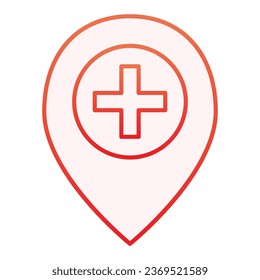 Add location flat icon. Map pin and plus red icons in trendy flat style. Direction gradient style design, designed for web and app. Eps 10