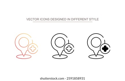 Add Location icon design with white background stock illustration