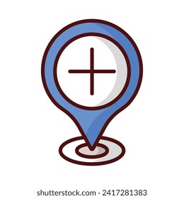 Agregar icono de ubicación aislar ilustración de material vectorial de fondo blanco