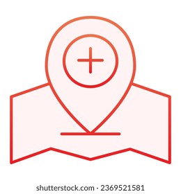 Add location pin flat icon. Gps pin red icons in trendy flat style. Map pointer and plus gradient style design, designed for web and app. Eps 10