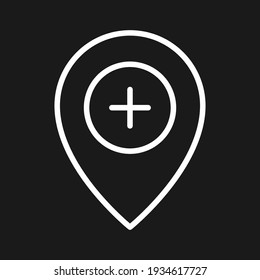 Hinzufügen, Position, Pin-Symbol Vektorbild. Kann auch für Karten und Standort verwendet werden. Geeignet für den Einsatz in Web-Apps, mobilen Apps und Printmedien.