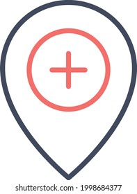 Add, location, pin icon vector image. Can also be used for Maps and Location. Suitable for use on web apps, mobile apps and print media.