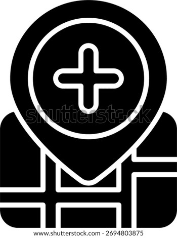 Add location vector design in modern style, map pin and destination marker concept, GPS navigation illustration. Glyph Icon