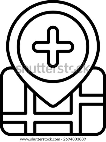 Add location vector design in modern style, map pin and destination marker concept, GPS navigation illustration. Line Icon