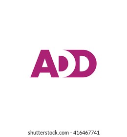 ADD Logo. Vector Graphic Branding Letter Element. White Background